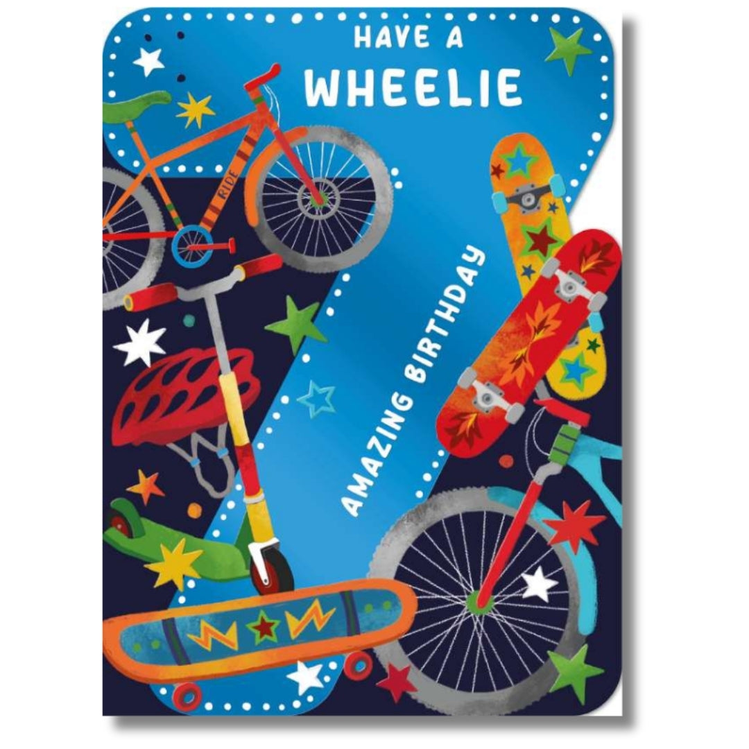 Noel Tatt Have A Wheelie 7th Amazing Birthday - Greeting Card