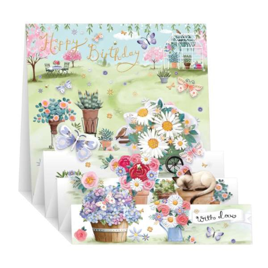 Noel Tatt Zig Zag Happy Birthday With Love - Greeting Card