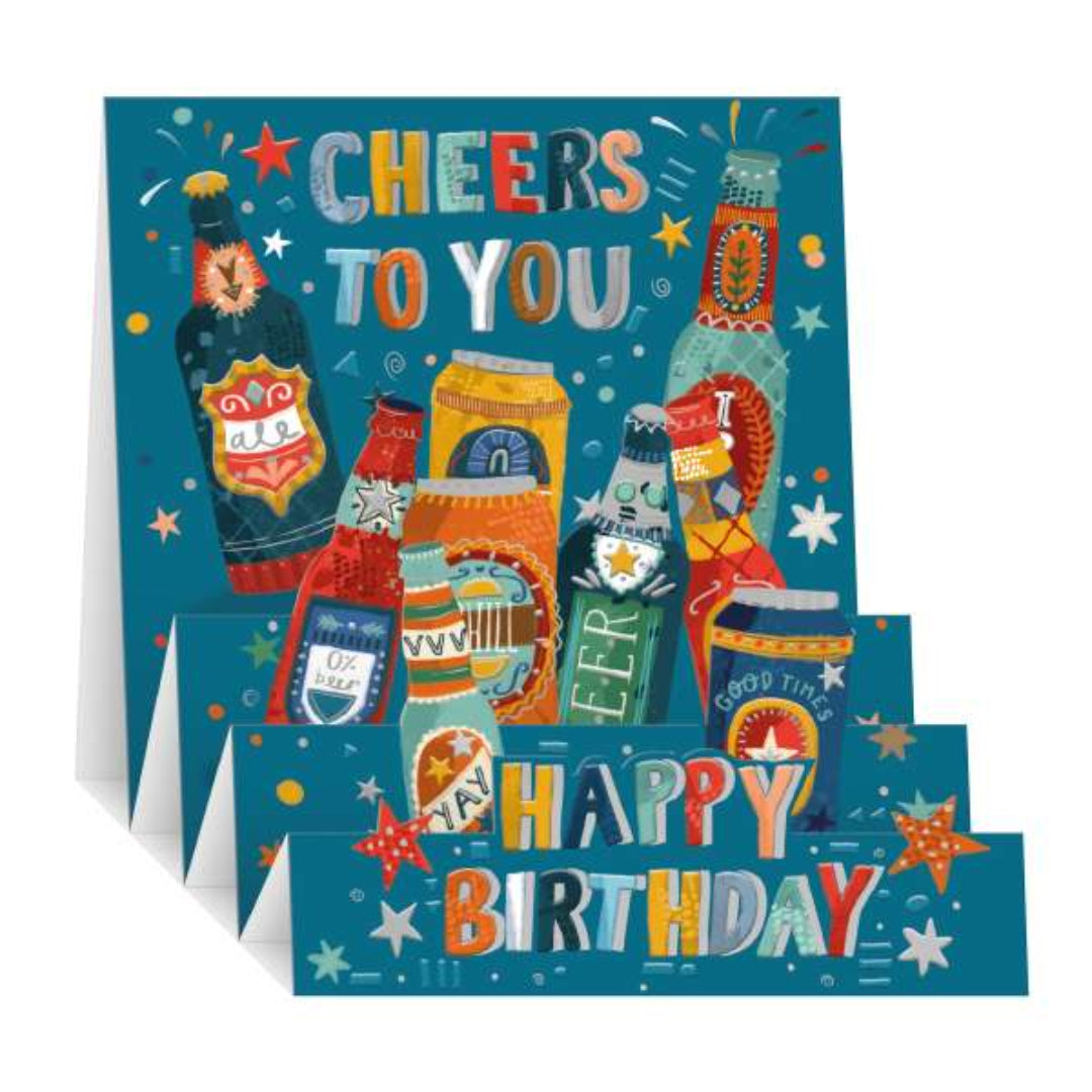 Noel Tatt Zig Zag Cheers To You Happy Birthday - Greeting Card