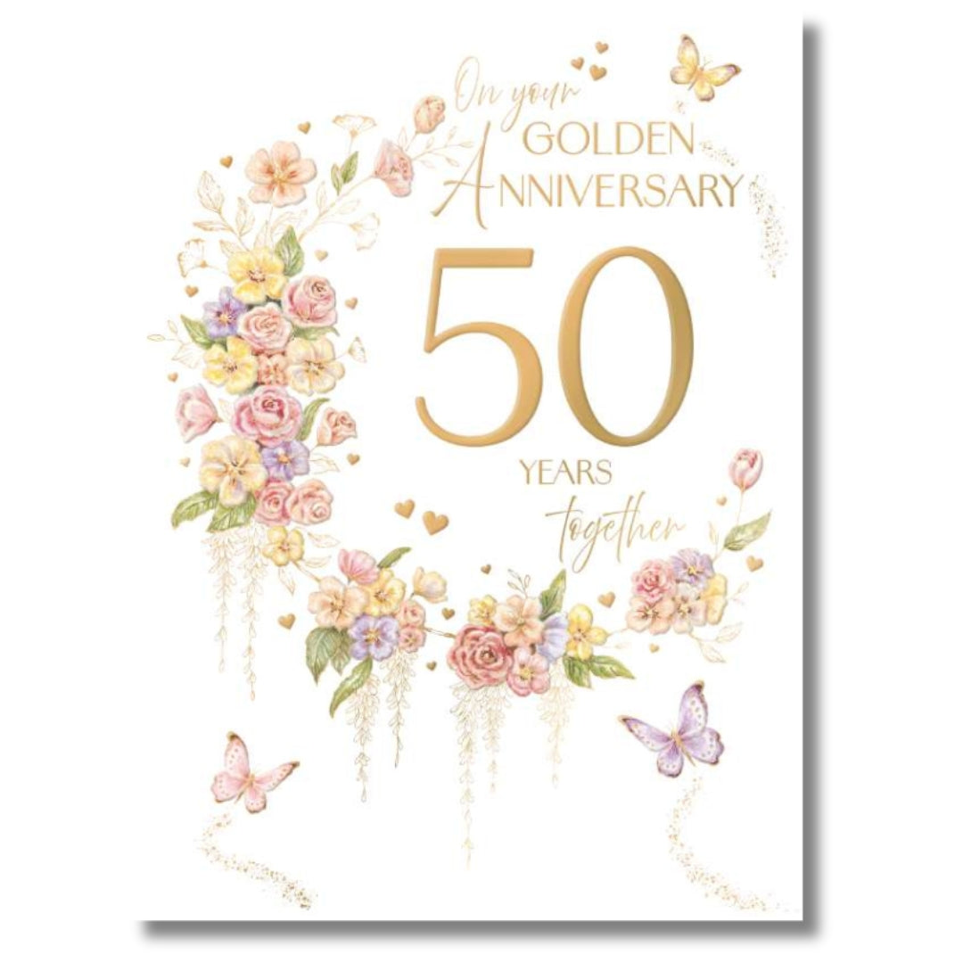 Noel Tatt On Your Golden Anniversary 50 Years Together - Greeting Card