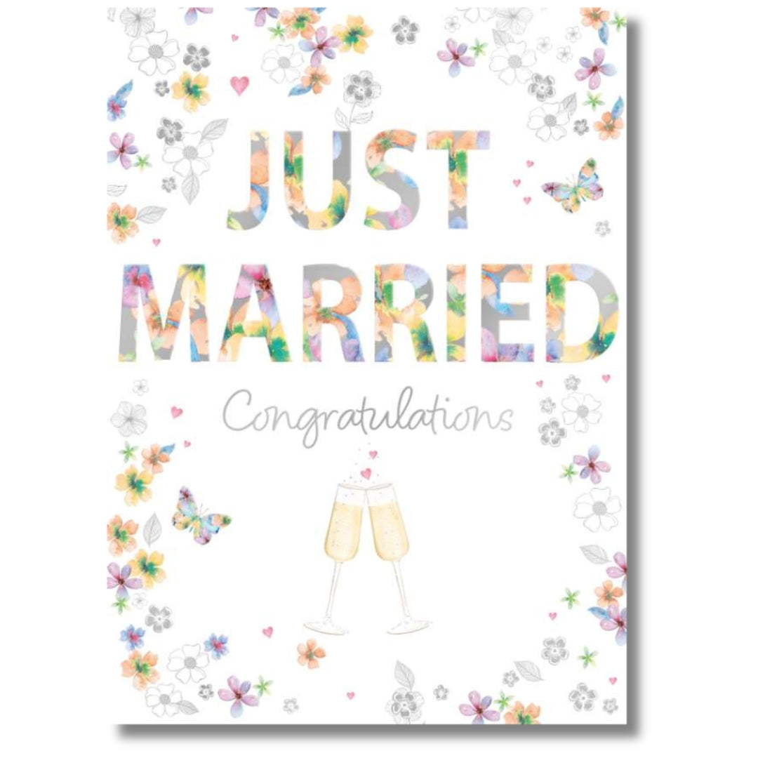 Noel Tatt Just Married Congratulations - Greeting Card