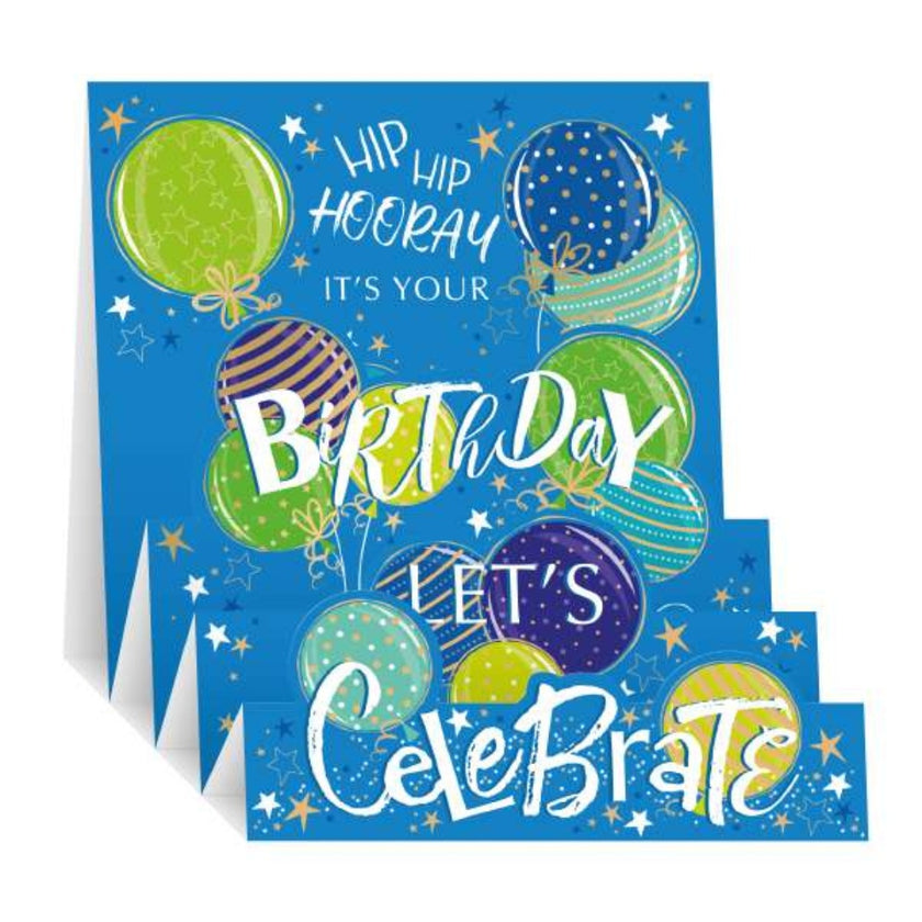 Noel Tatt Zig Zag Hip Hip Hooray It's Your Birthday Let's Celebrate - Greeting Card
