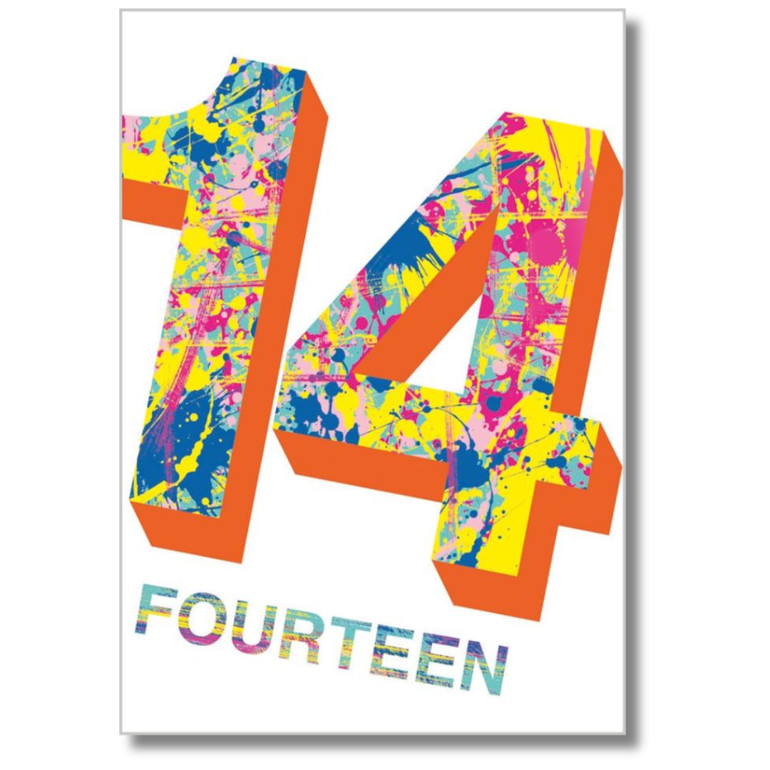 Abacus 14 Birthday - Greeting Card