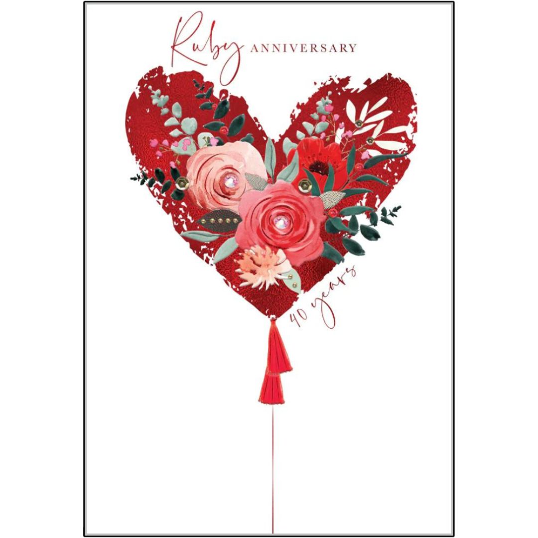 Ruby Anniversary 40 Years' Greeting Card