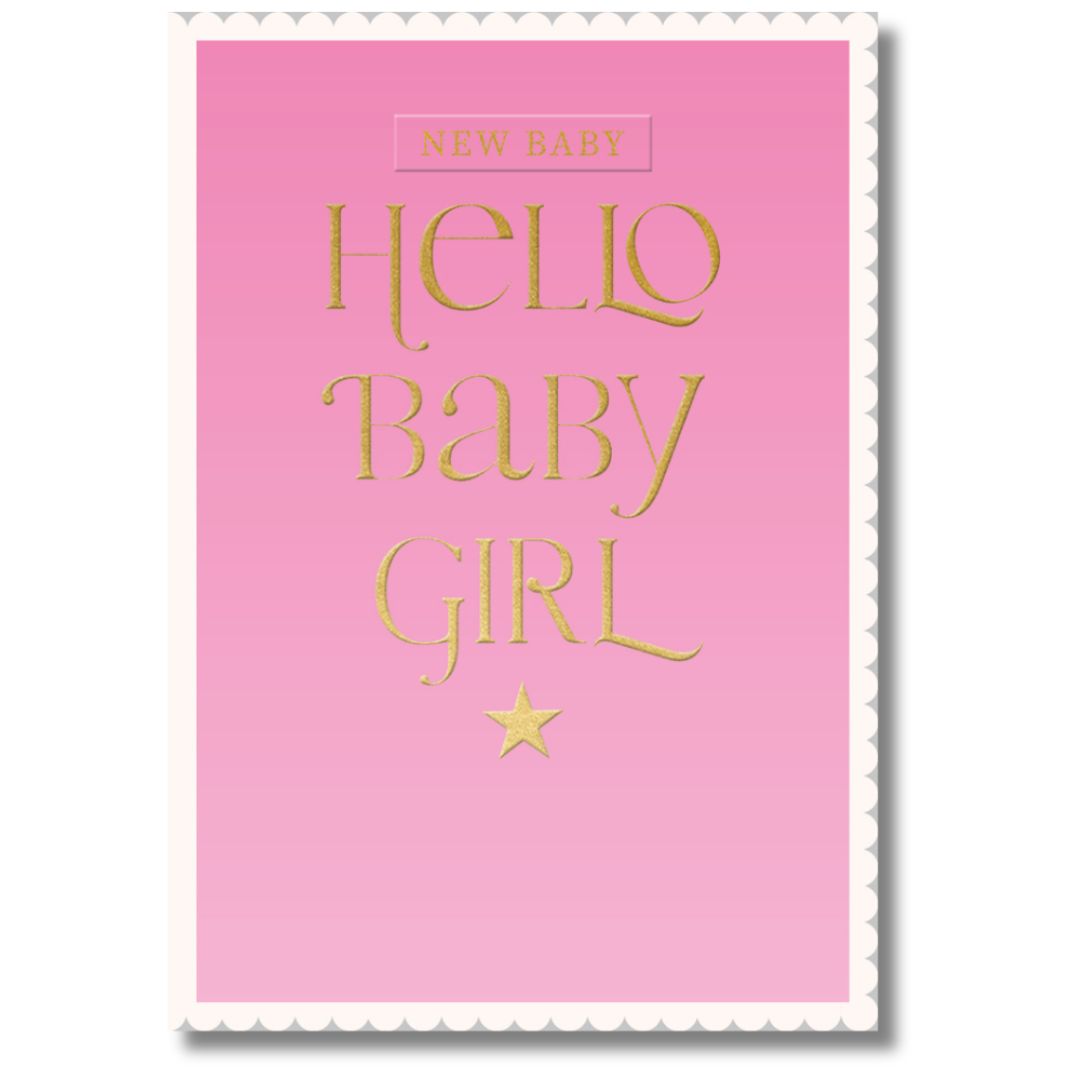 New Baby Hello Baby Girl Greeting Card