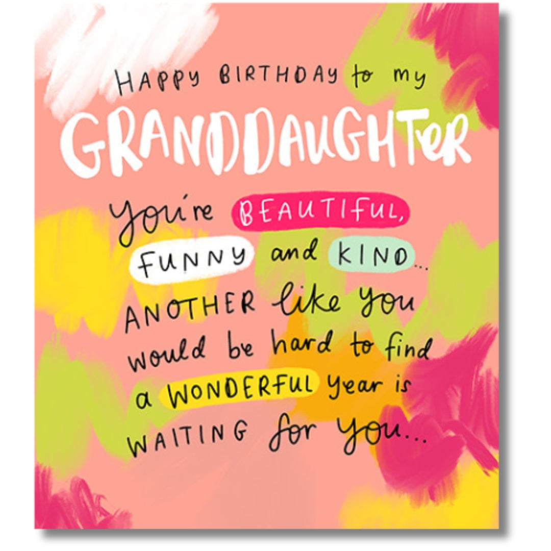 Pigment Happy Birthday To My Granddaughter - Greeting Card