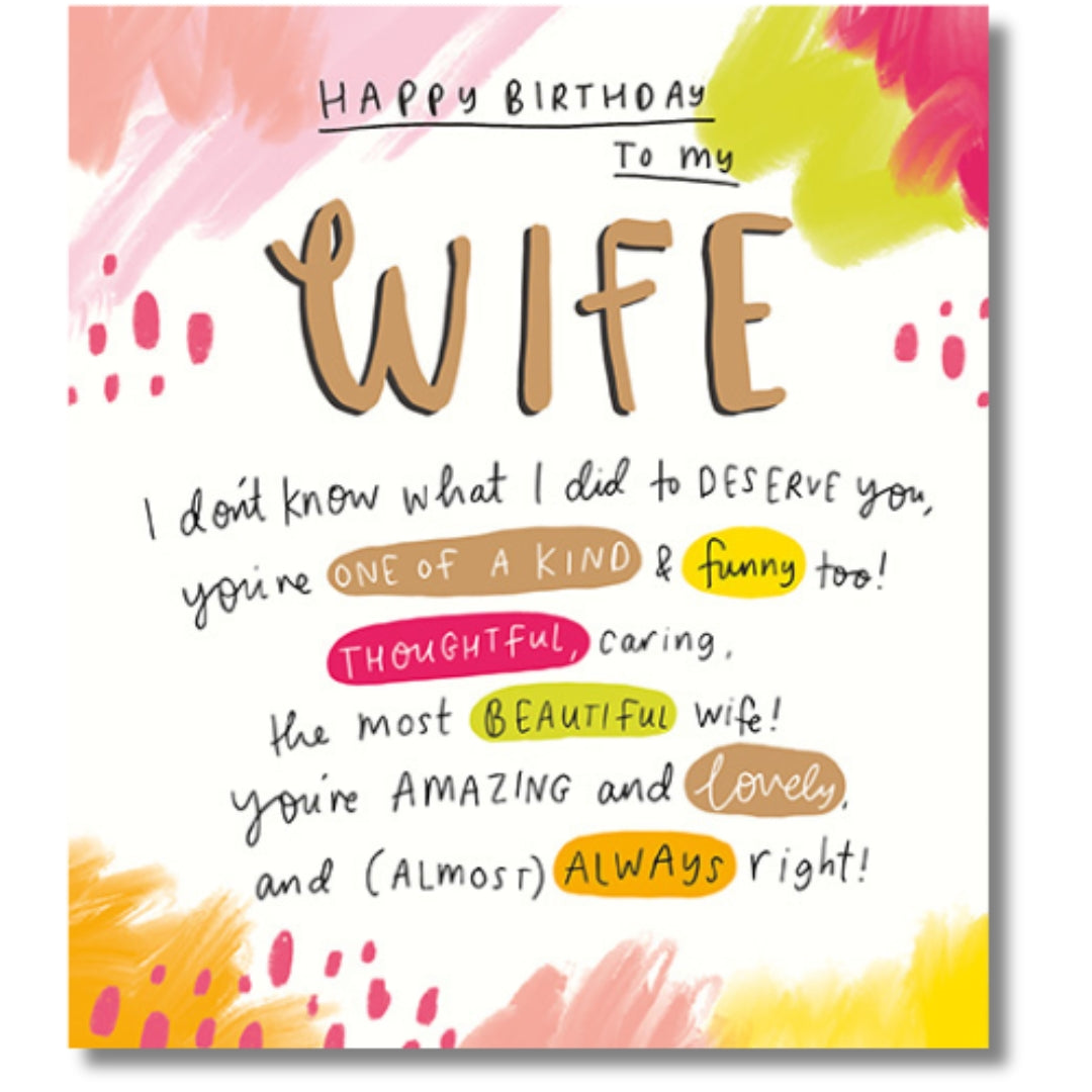 Pigment Happy Birthday To My Wife - Greeting Card