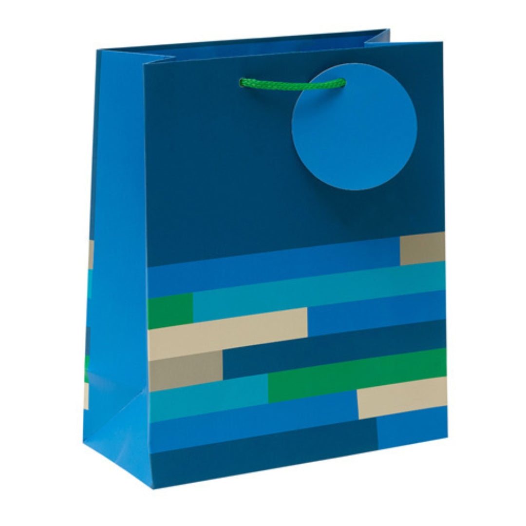 Carlton Gift Bag Small 24 x 19.5cm - Blue Geo