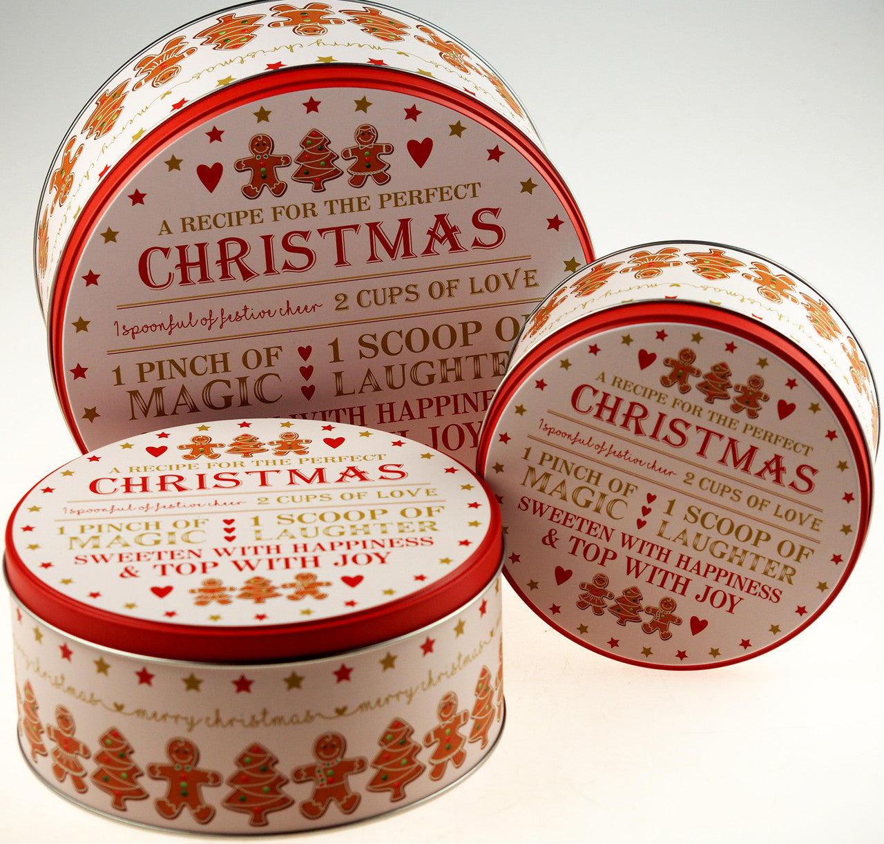 Christmas Gingerman Cookies Tins A Set Of 3pcs