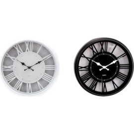 Wall Clock Round Black/White 30cm x 1pc Assortment