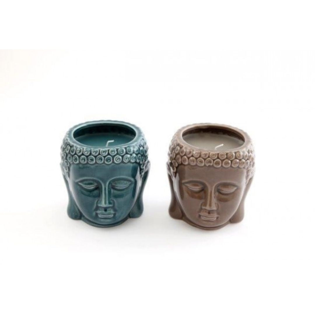 Ceramic Buddha Candles In Pots 10cm x 1pc Assortment