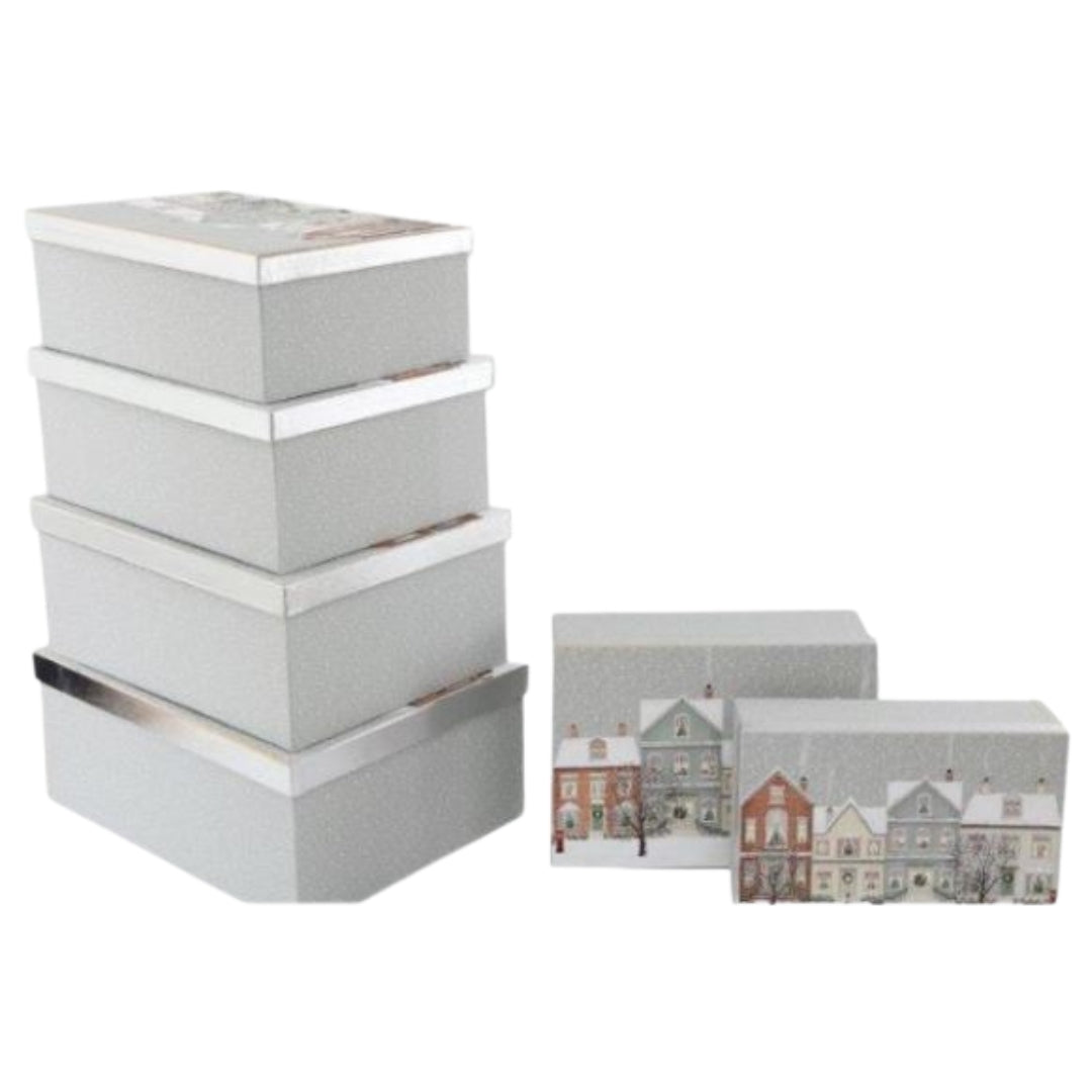 Sifcon Christmas Gift Box - Christmas Town - 8 x 25 x 17cm
