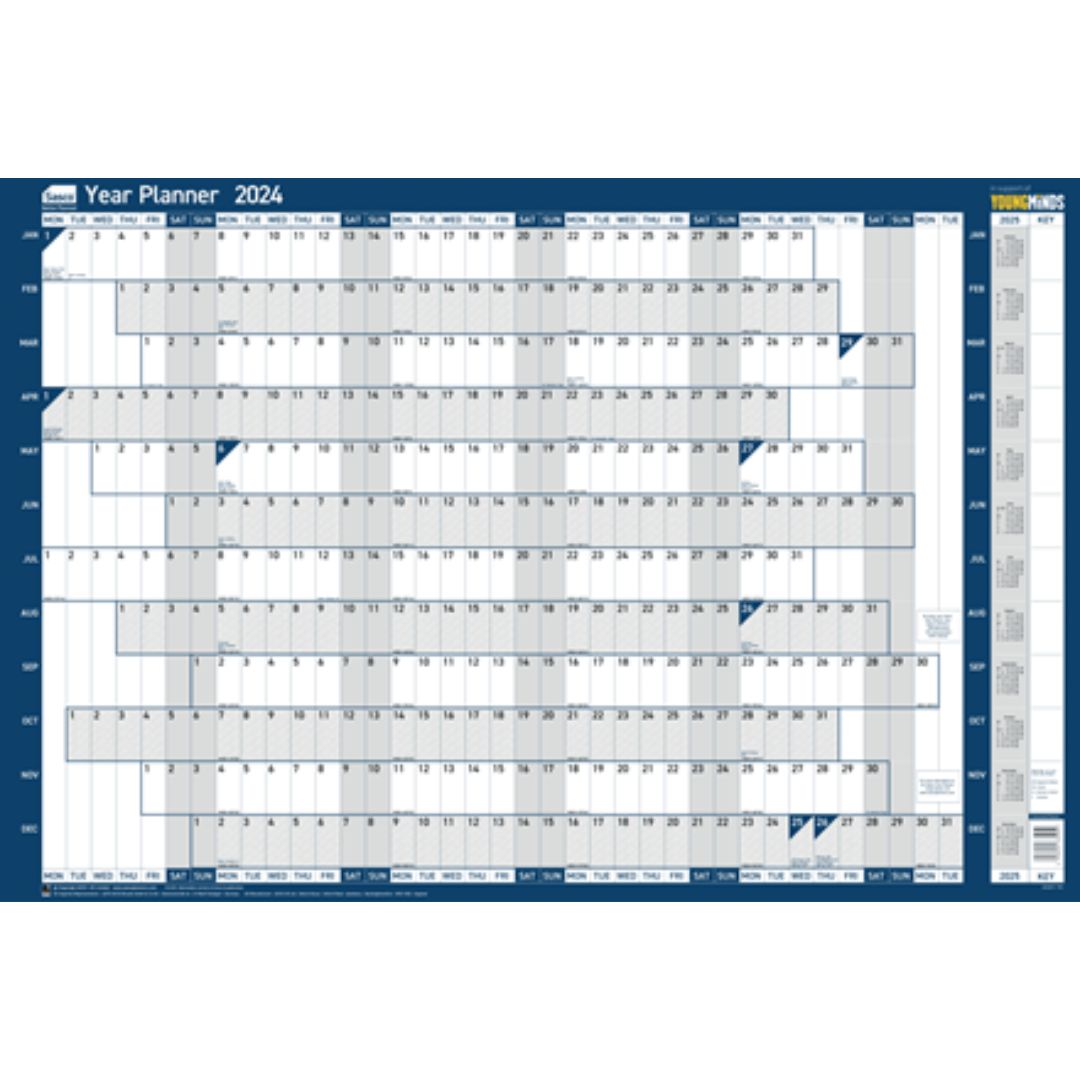 Sasco 2024 Year Wall Planner, Size: 915mm x 610mm