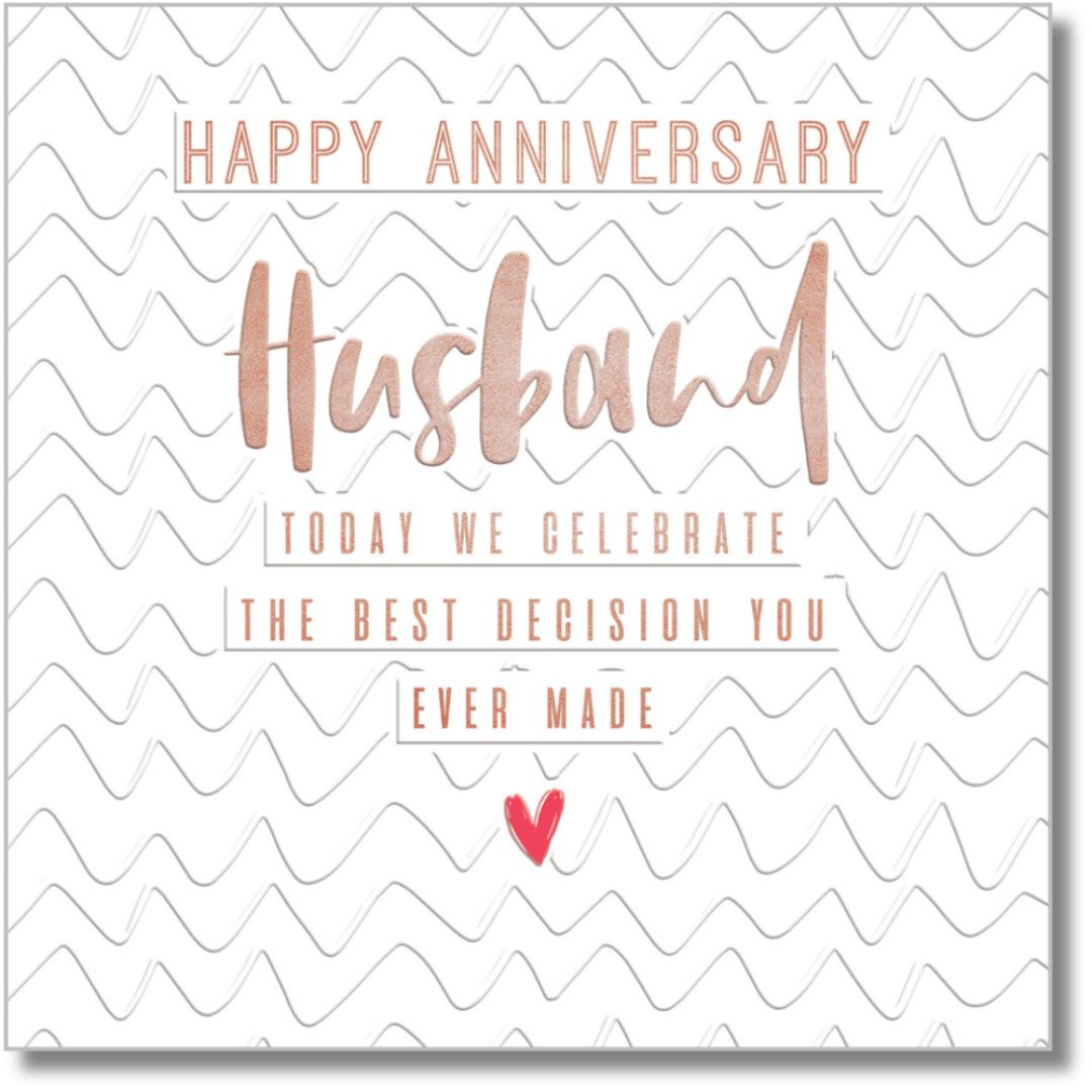 Abacus Happy Anniversary Husband - Greeting Card