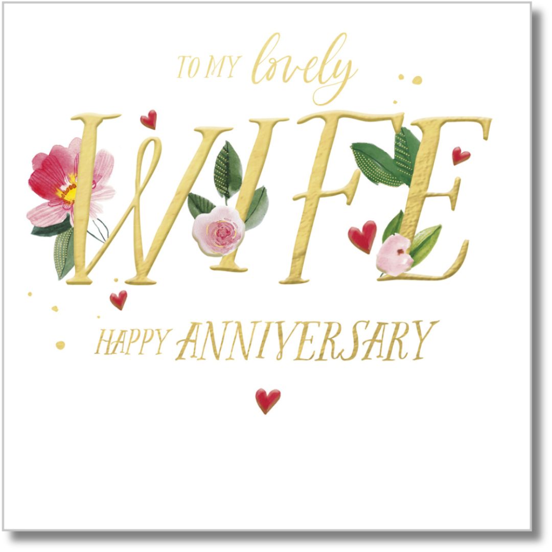 To My Lovely Wife Happy Anniversary Greeting Card