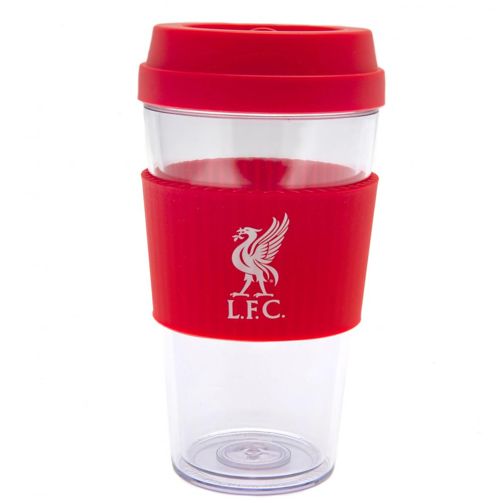 Liverpool Clear Silicone Grip Travel Mug 400ml