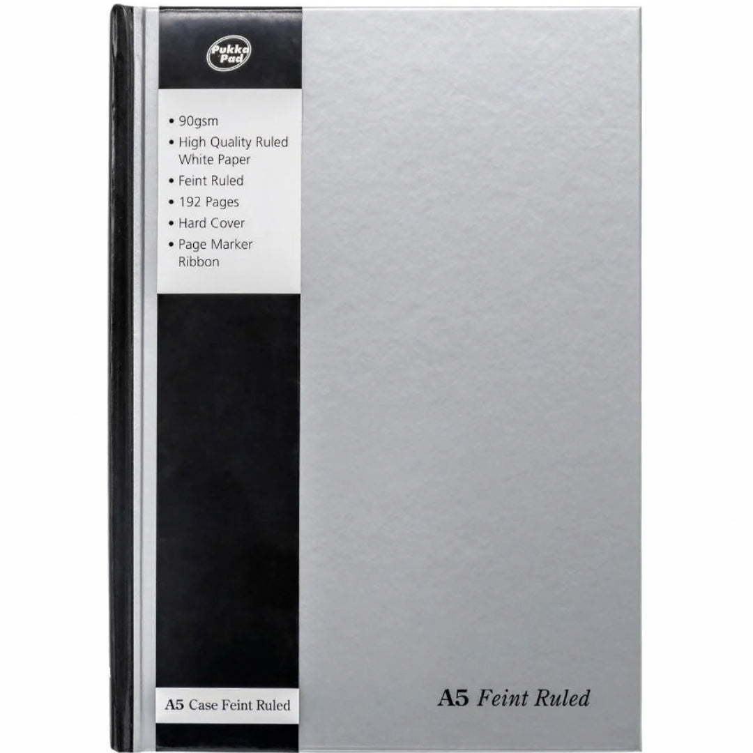 A5 Pukka Pad Lined Casebound Pad - Silver