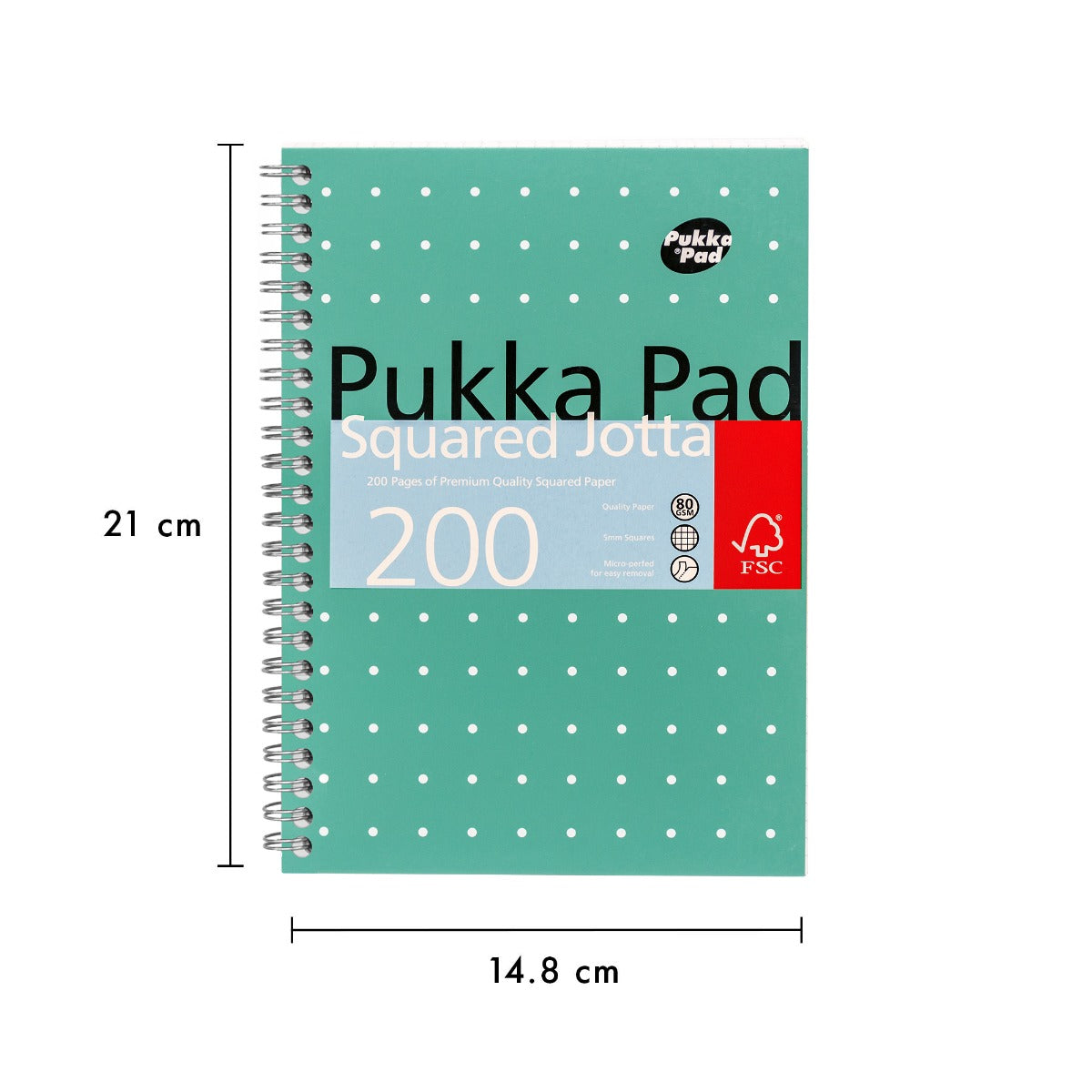 A5 Pukka Pad Side-Spiral Squared Jotta Notebook - Metallic