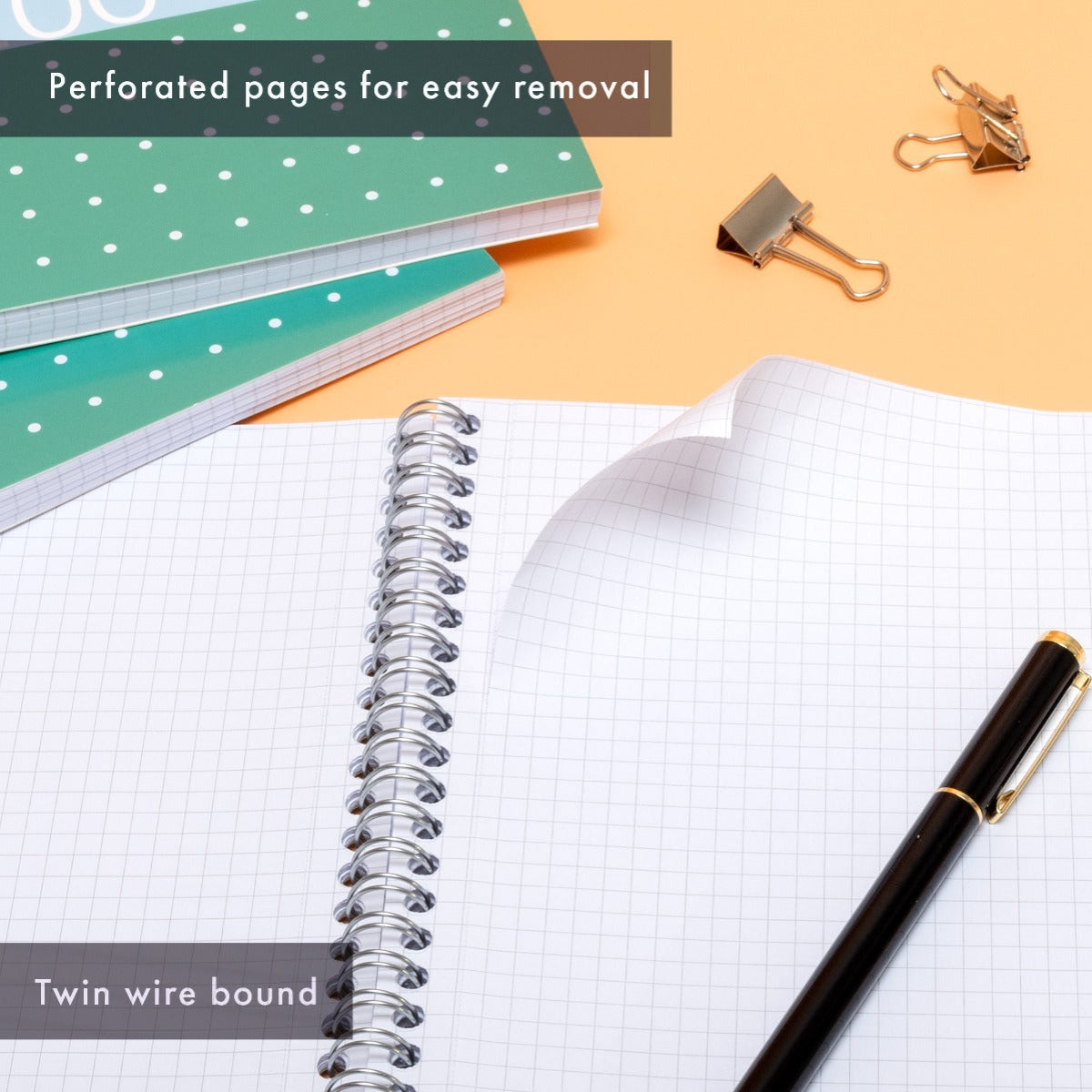 A5 Pukka Pad Side-Spiral Squared Jotta Notebook - Metallic