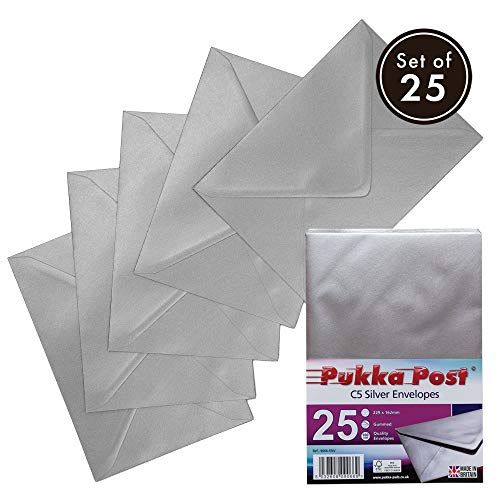 Pukka C5 Silver Envelopes 162x229mm x25pcs