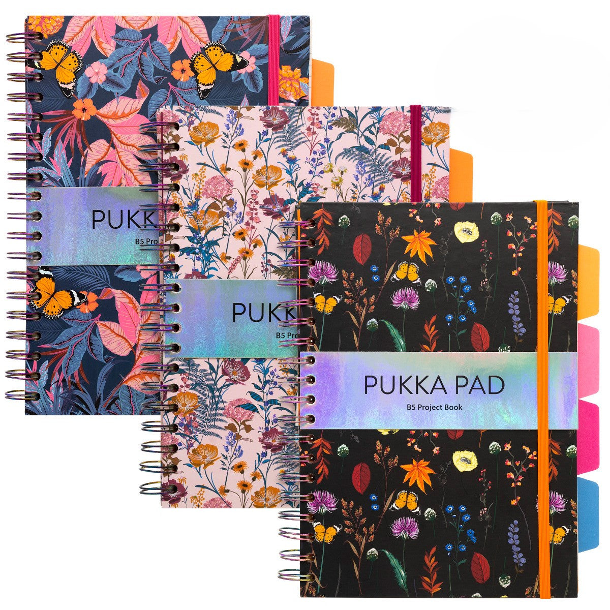 B5 Pukka Pad Bloom Hardcover Lined Project Book - Various Colours
