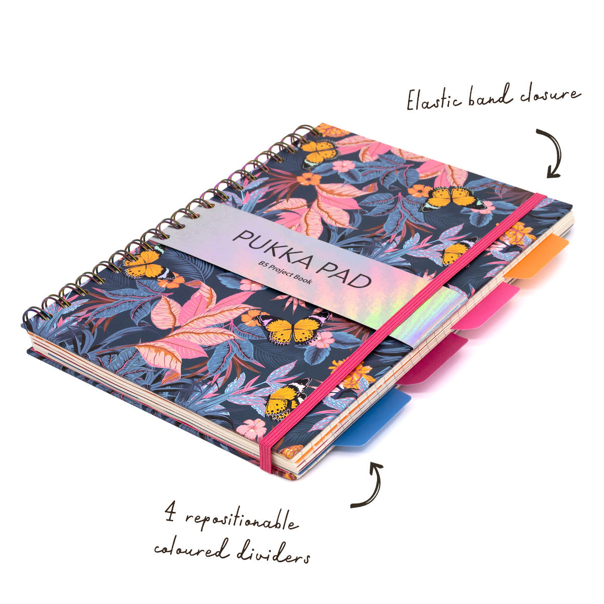 B5 Pukka Pad Bloom Hardcover Lined Project Book - Various Colours