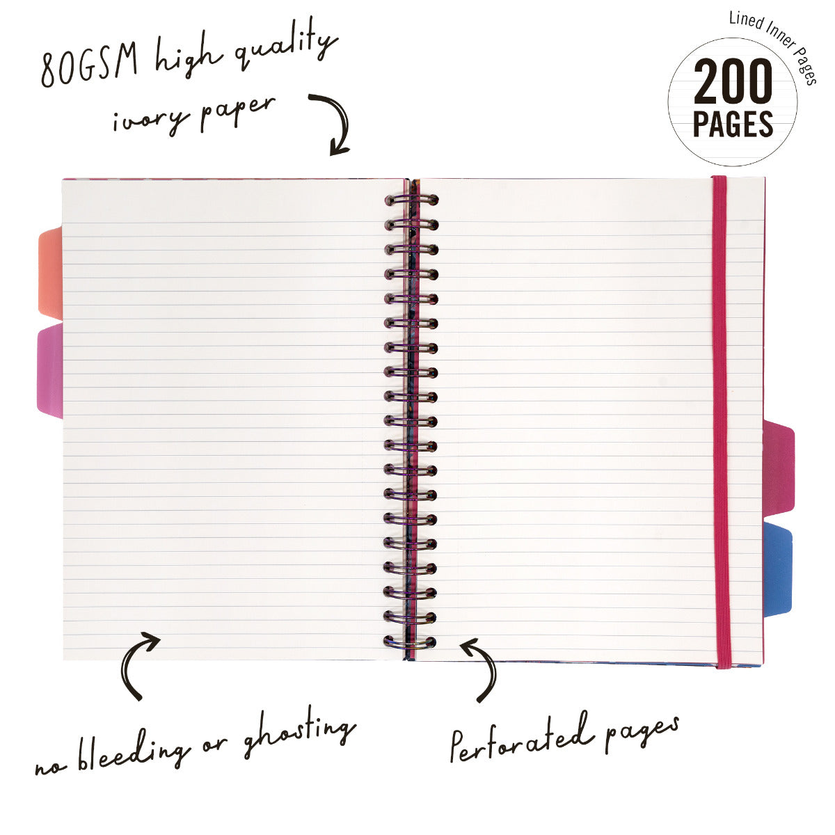 B5 Pukka Pad Bloom Hardcover Lined Project Book - Various Colours