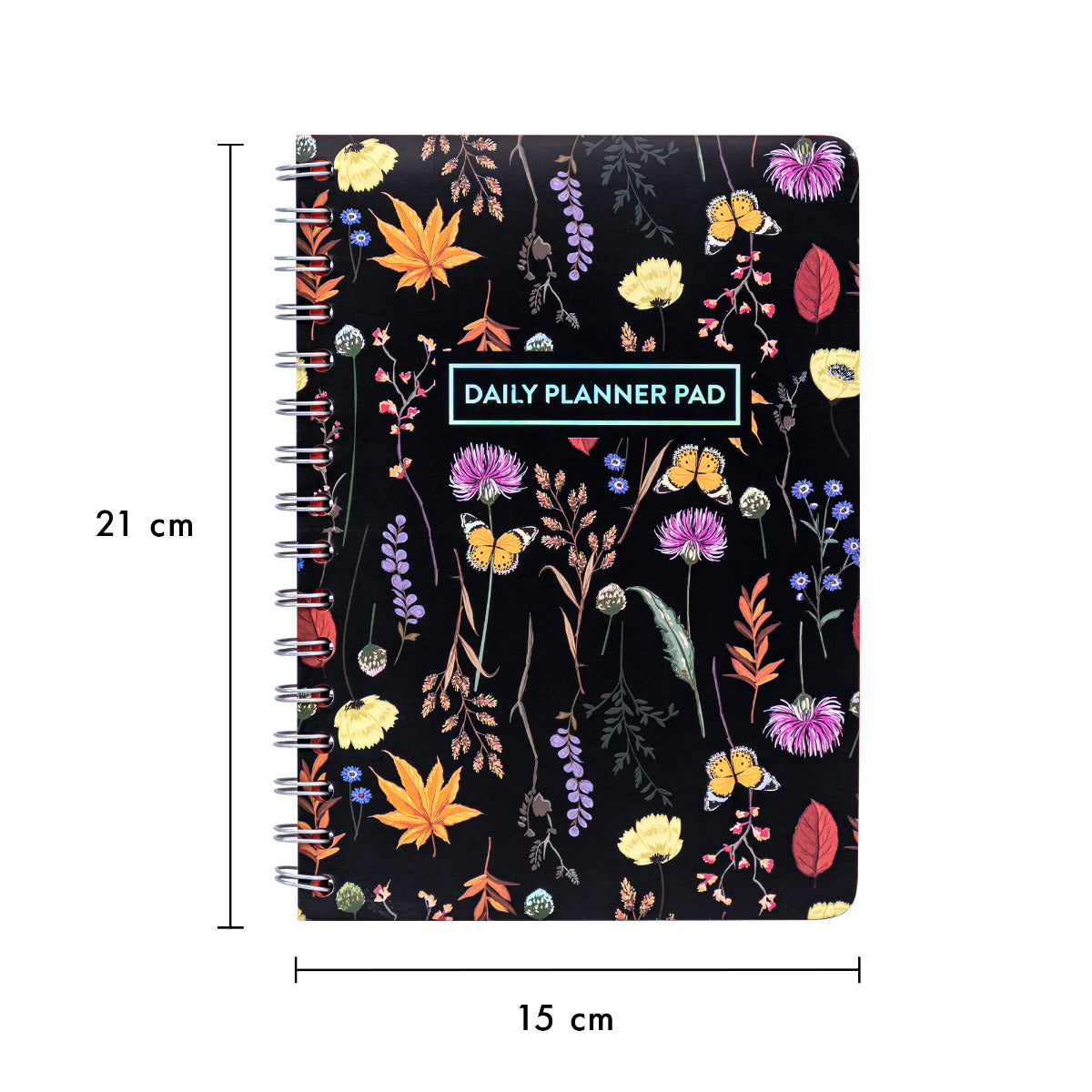 A5 Pukka Pad Lined Daily Planner Pad - Bloom Black