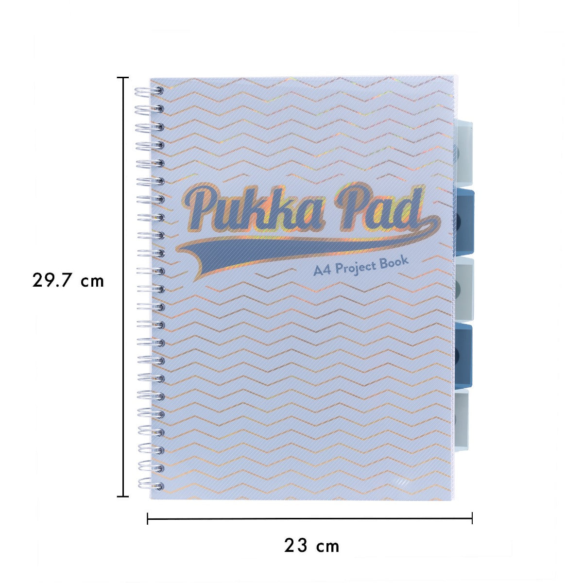 A4 Pukka Pads Side-Spiral Lined Project Book With 5 Dividers - Haze Taupe