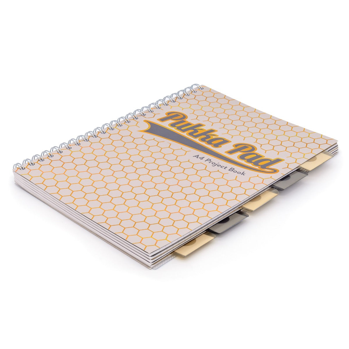 A4 Pukka Pads Side-Spiral Lined Project Book With 5 Dividers - Haze Taupe