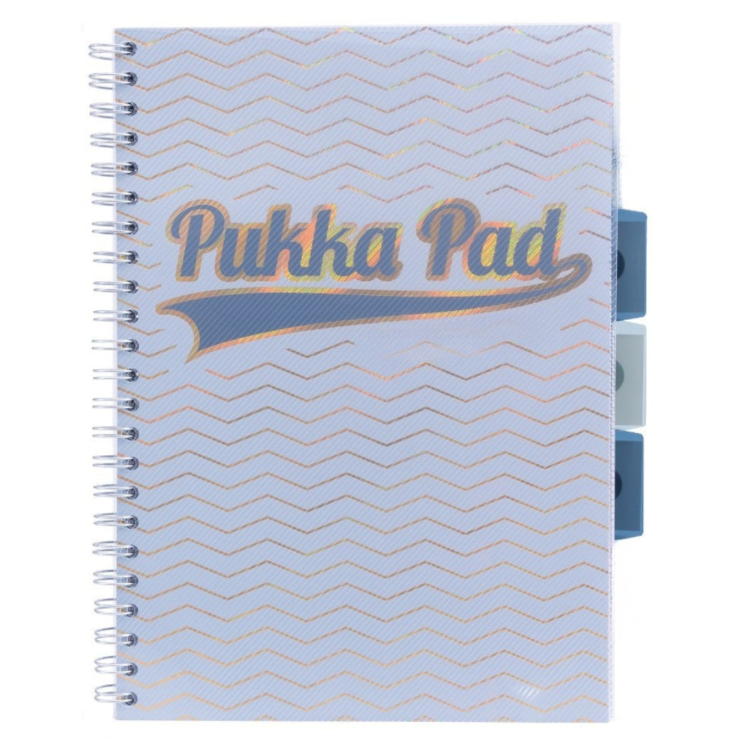 A5 Pukka Pads Side-Spiral Lined Project Book With 3 Dividers - Haze Blue