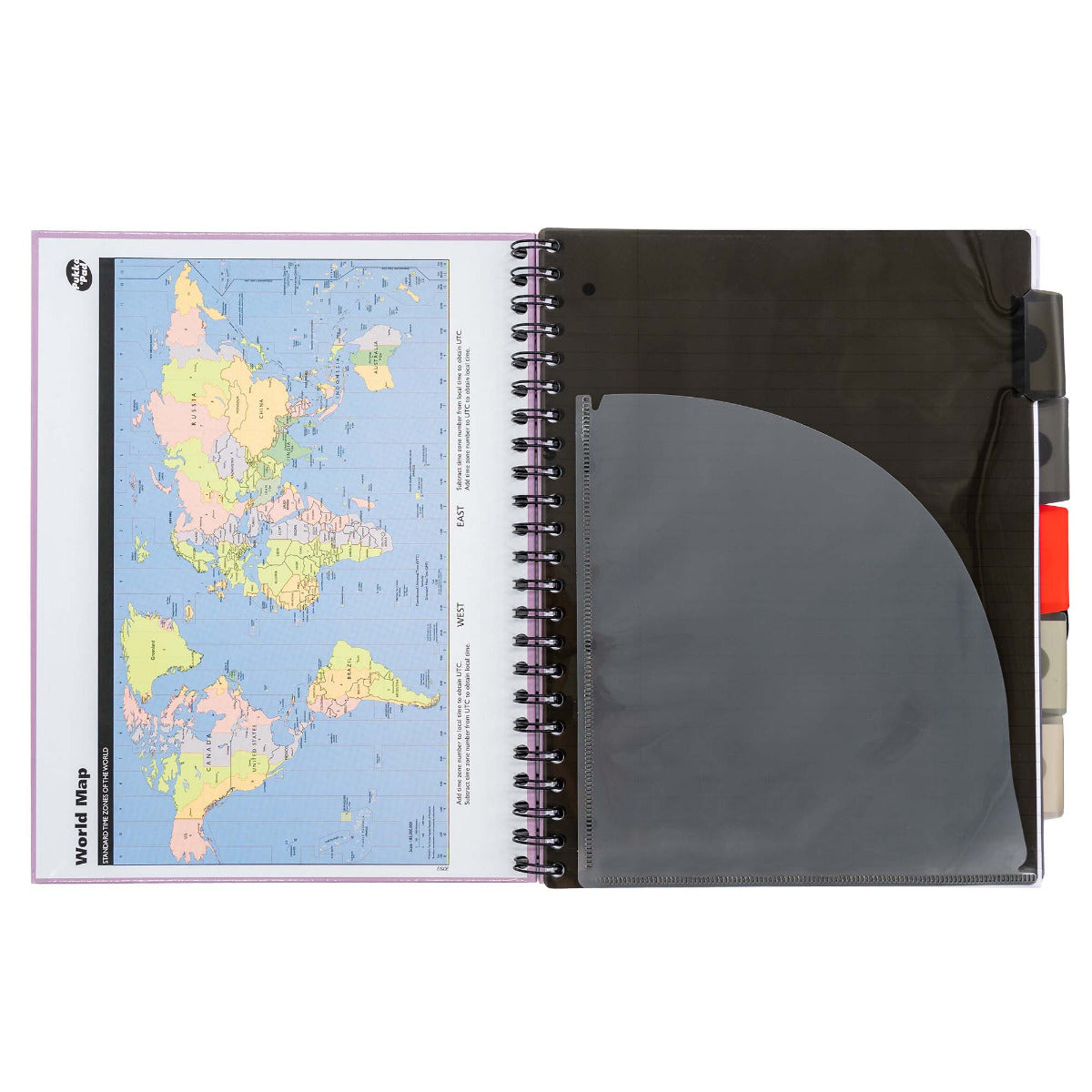 A4 Pukka Pads Side-Spiral Lined Project Book With 5 Dividers - Metallic Executive Purple