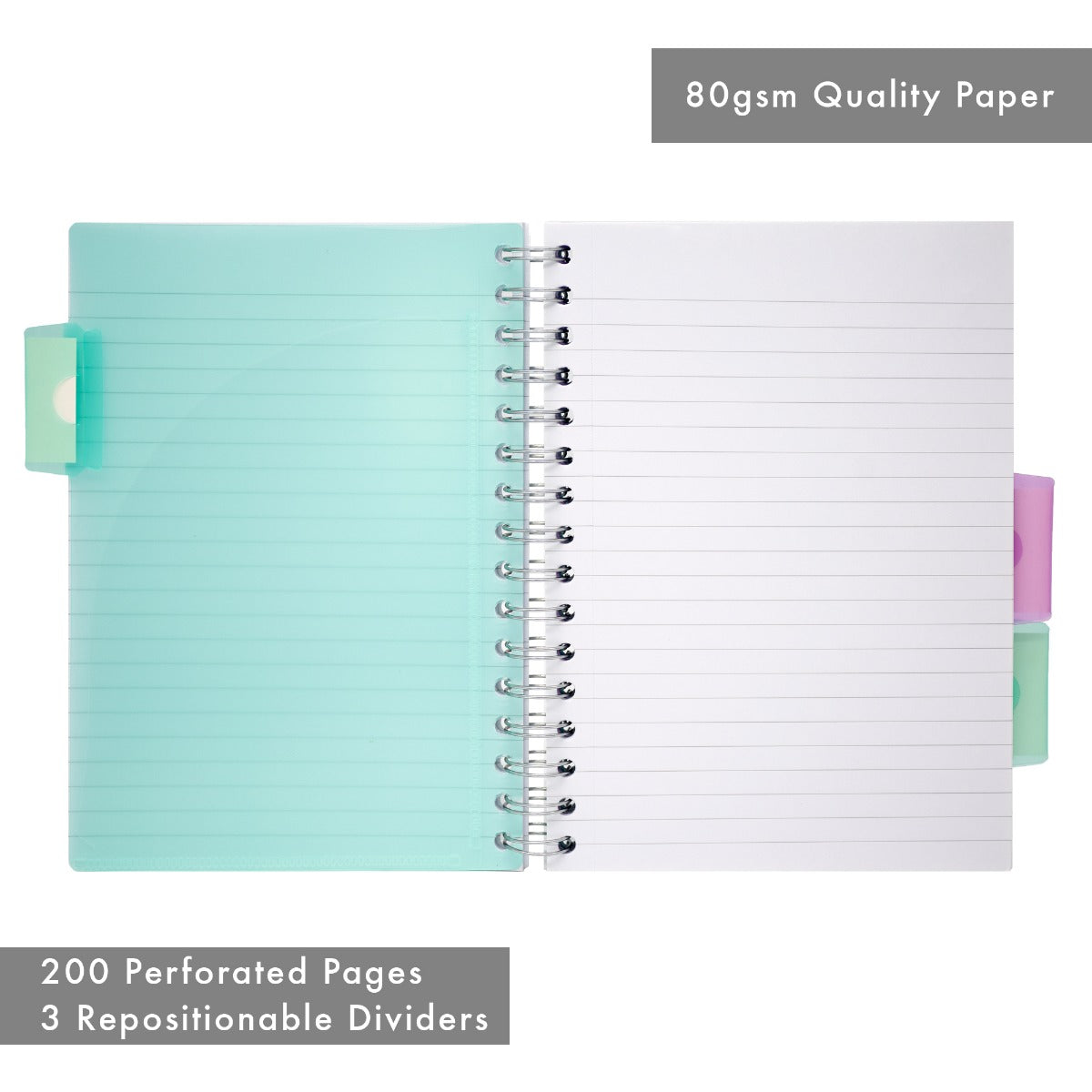 A5 Pukka Pad Project Book With Dividers - Pastel Green