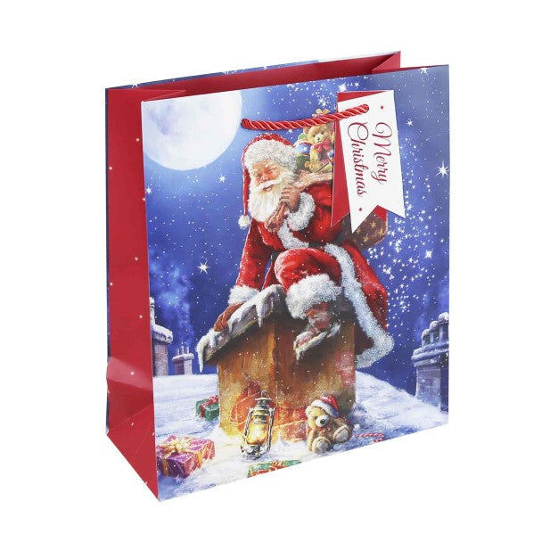 Christmas Gift Bag Small 25 x 21cm Santa