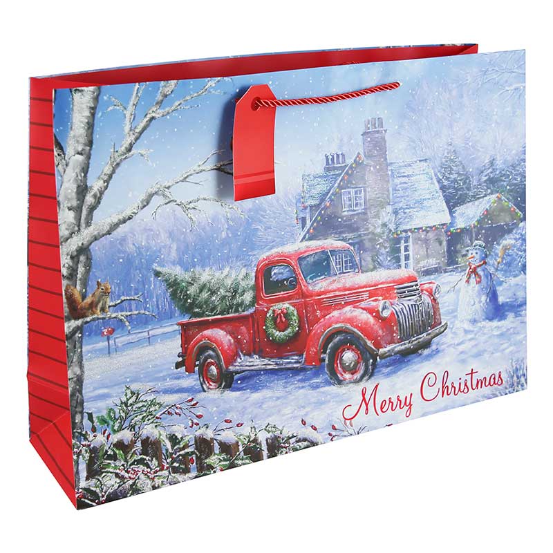 Gift Bag Christmas Truck Large 32 x 44cm