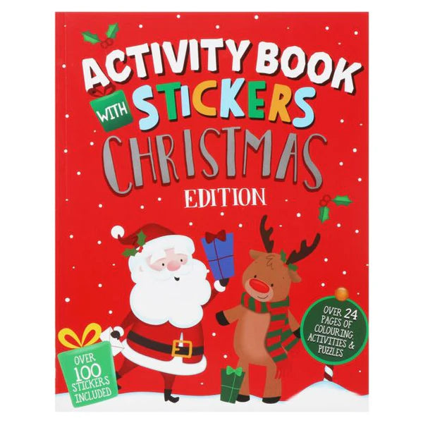 Activity Book With Stickers Christmas Edition Red