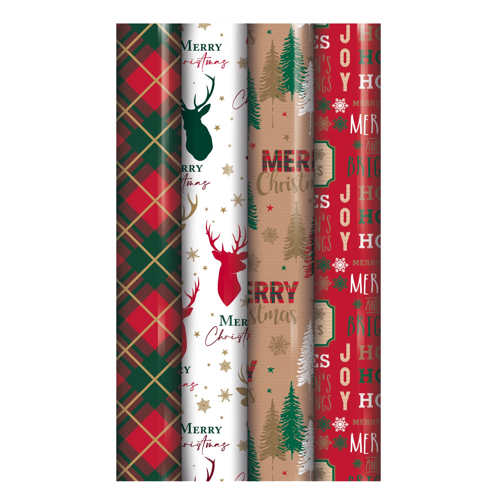 North Pole Christmas Wrapping Paper 0.7 x 7m Traditional x 1pc Assortm