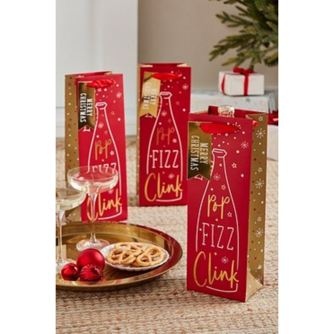 Christmas Gift Bottle Bag 36 x 12cm Fizz