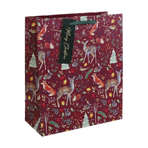 Christmas Gift Bag Small 25 x 21cm Forest Animals