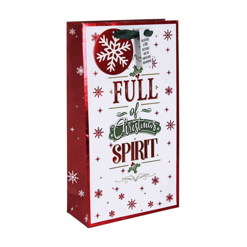 Christmas Gift Bottle Bag 36 x 20cm Spirit Double Bottle