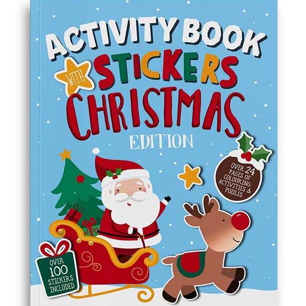 Activity Book With Stickers Christmas Edition Blue