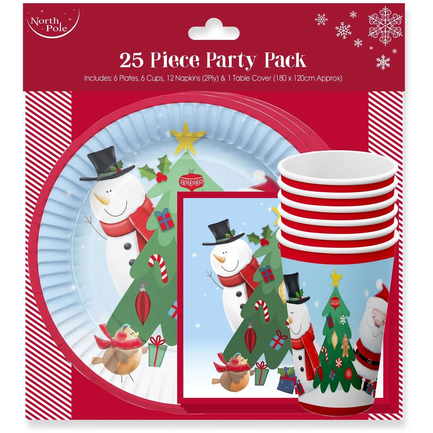 Cute Christmas Party Tableware Set 25pcs