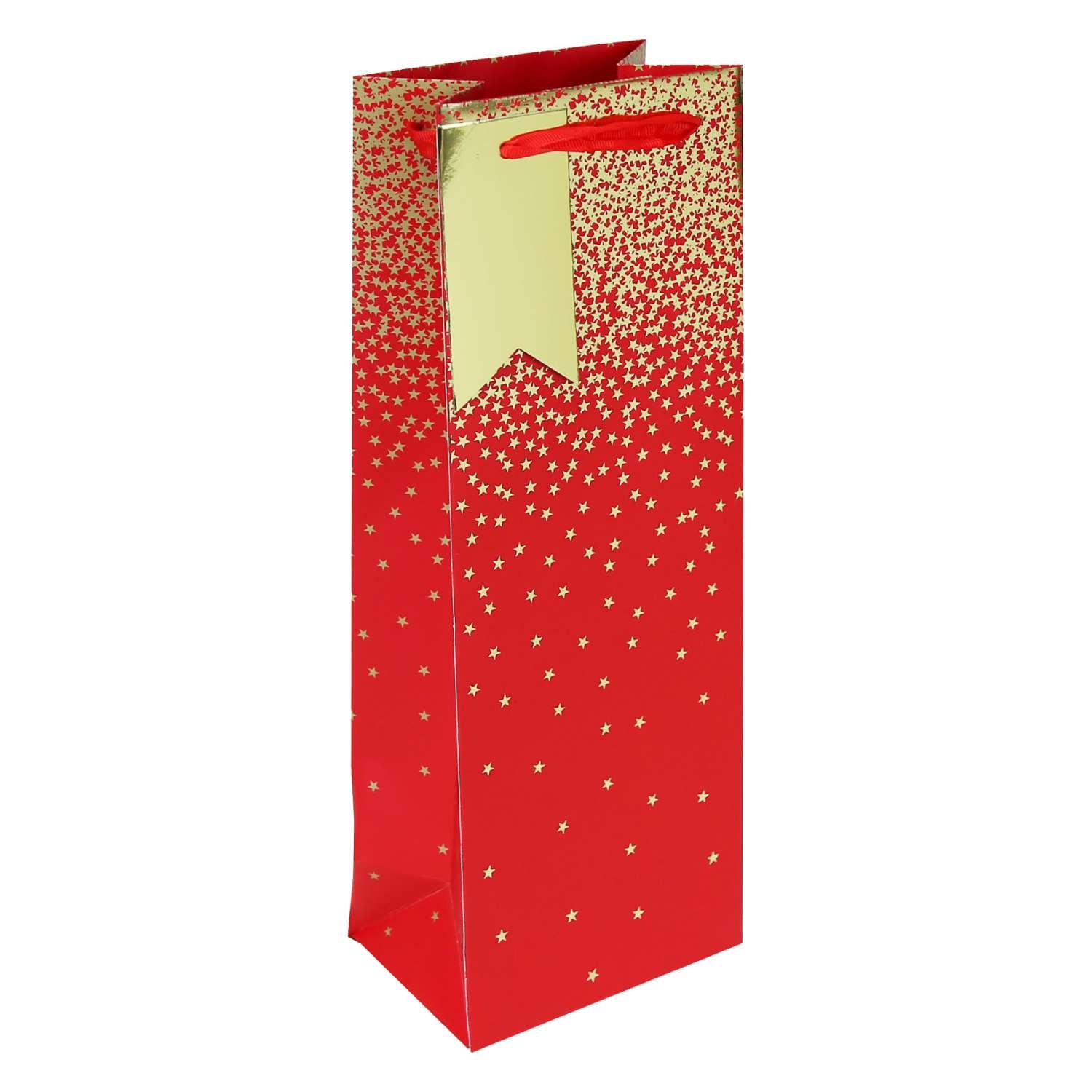 Eurowrap Christmas Bottle Bag 35 x 13cm - Red Ombre
