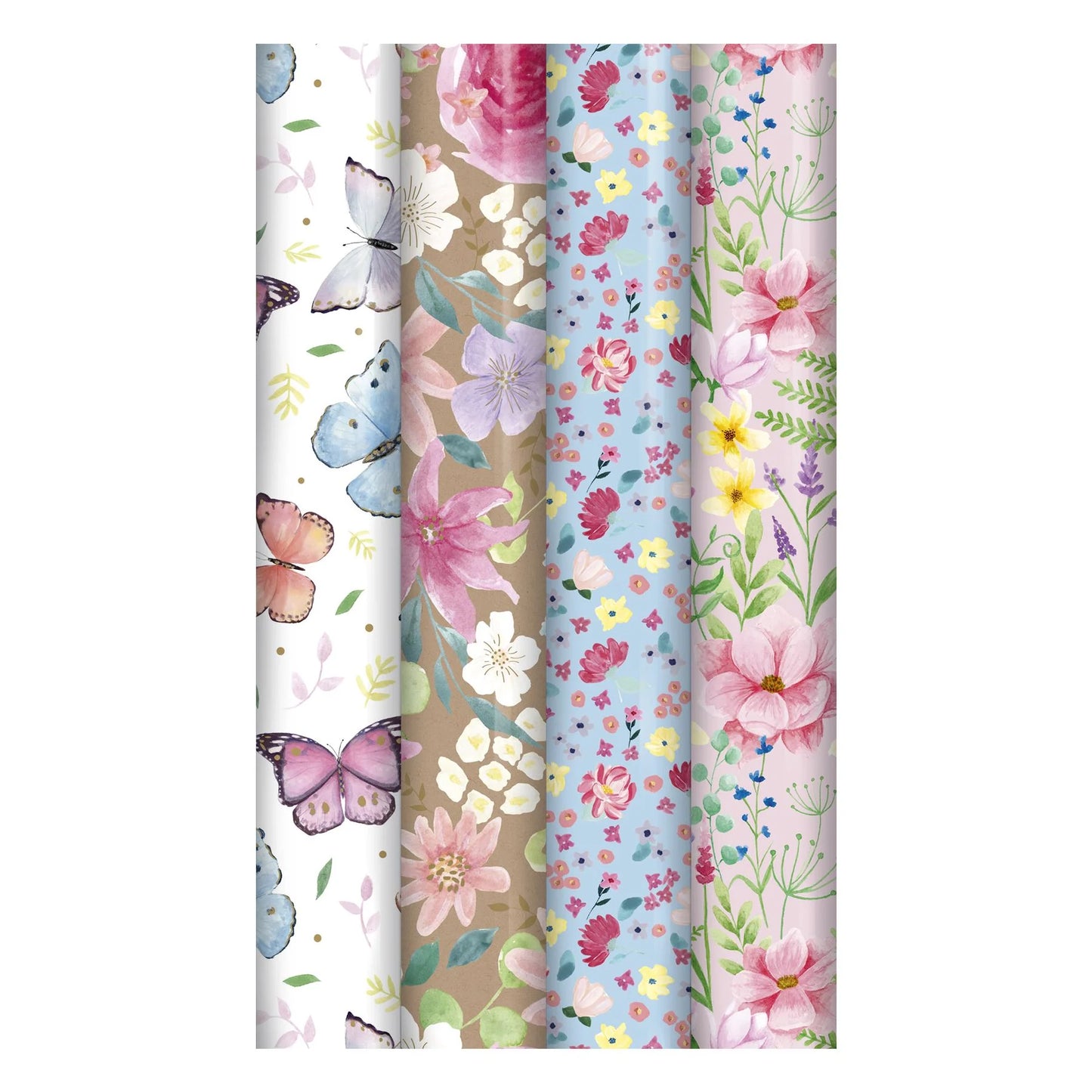Eurowrap Gift Wrapping Paper Roll 0.7 x 3m - Floral x 1pc Assortment