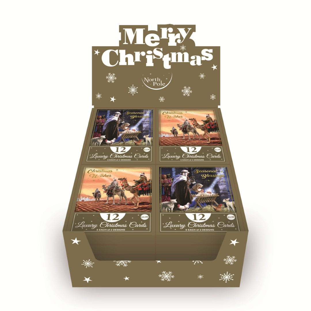 Eurowrap A Box Of 12 Luxury Christmas Cards - Religion x 1pc Assortment