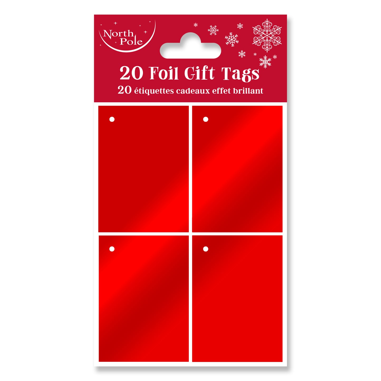 Eurowrap Foil Gift Tags A Pack Of 20pcs - Red