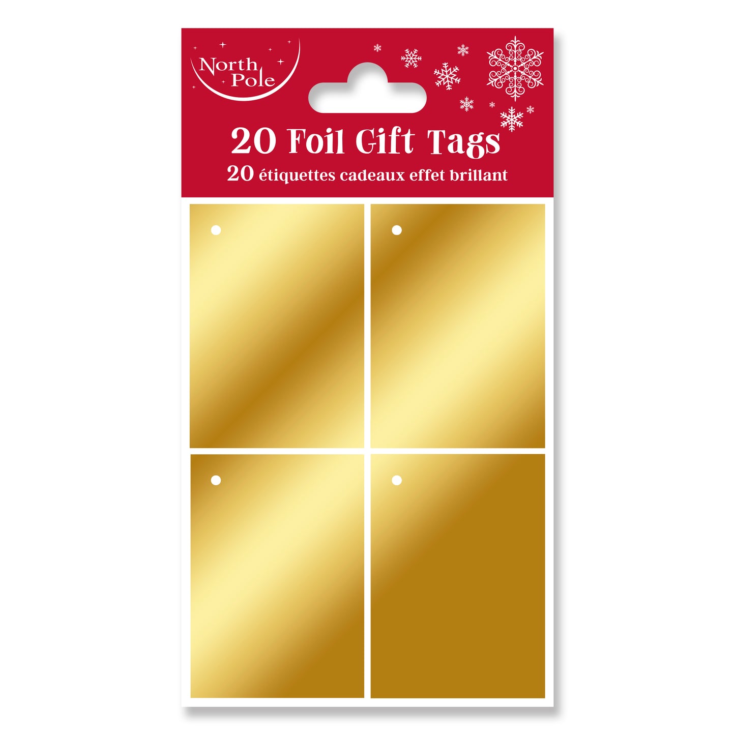 Eurowrap Foil Gift Tags A Pack Of 20pcs - Gold