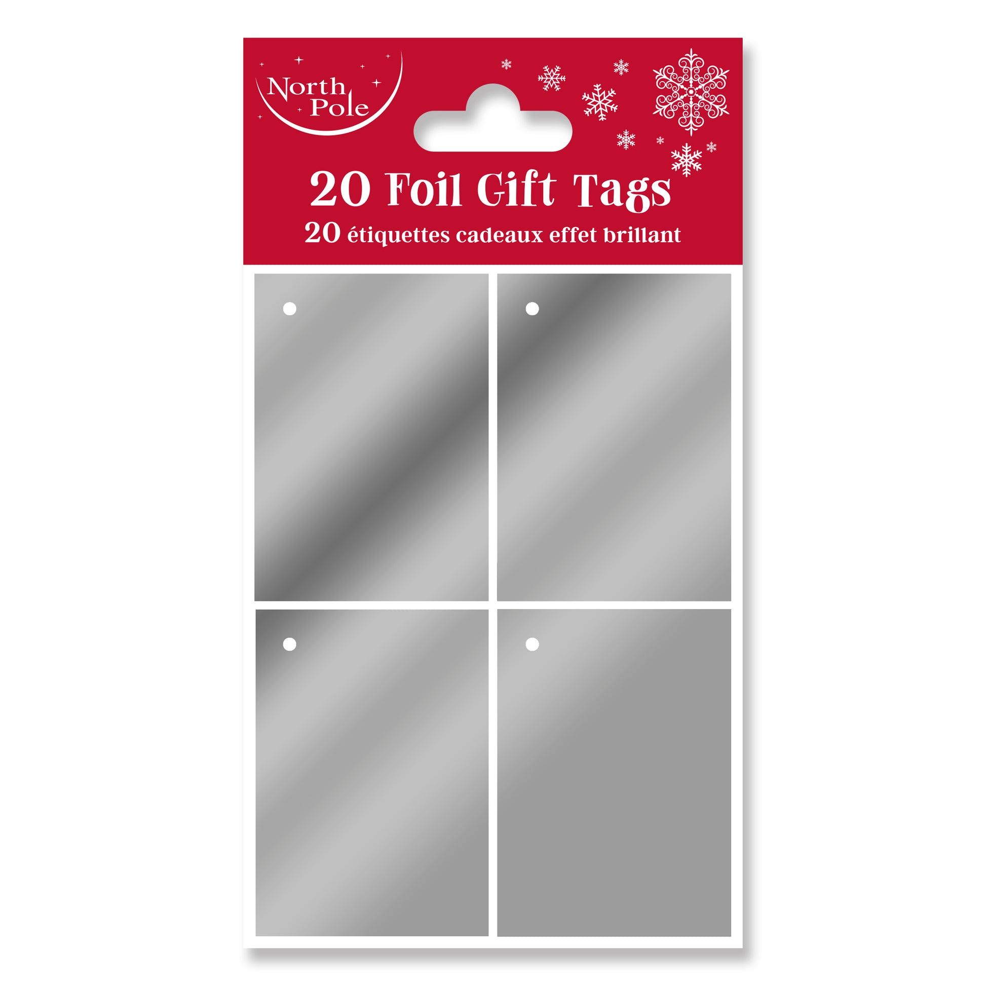 Eurowrap Foil Gift Tags A Pack Of 20pcs - Silver