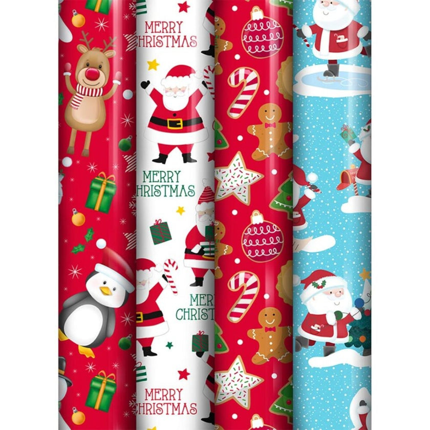 North Pole Christmas Wrapping Paper Roll 0.7 x 7m - Merry Christmas (X-36455-GWC) x 1pc Assortment