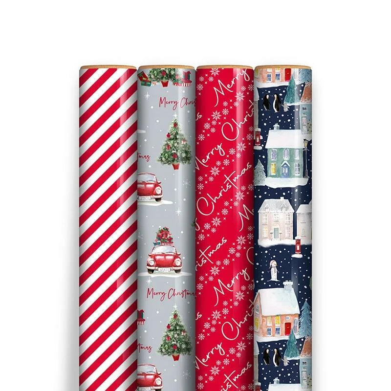 Eurowrap Christmas Wrapping Paper Roll 0.7 x 7m - Contemporary x 1pc Assortment